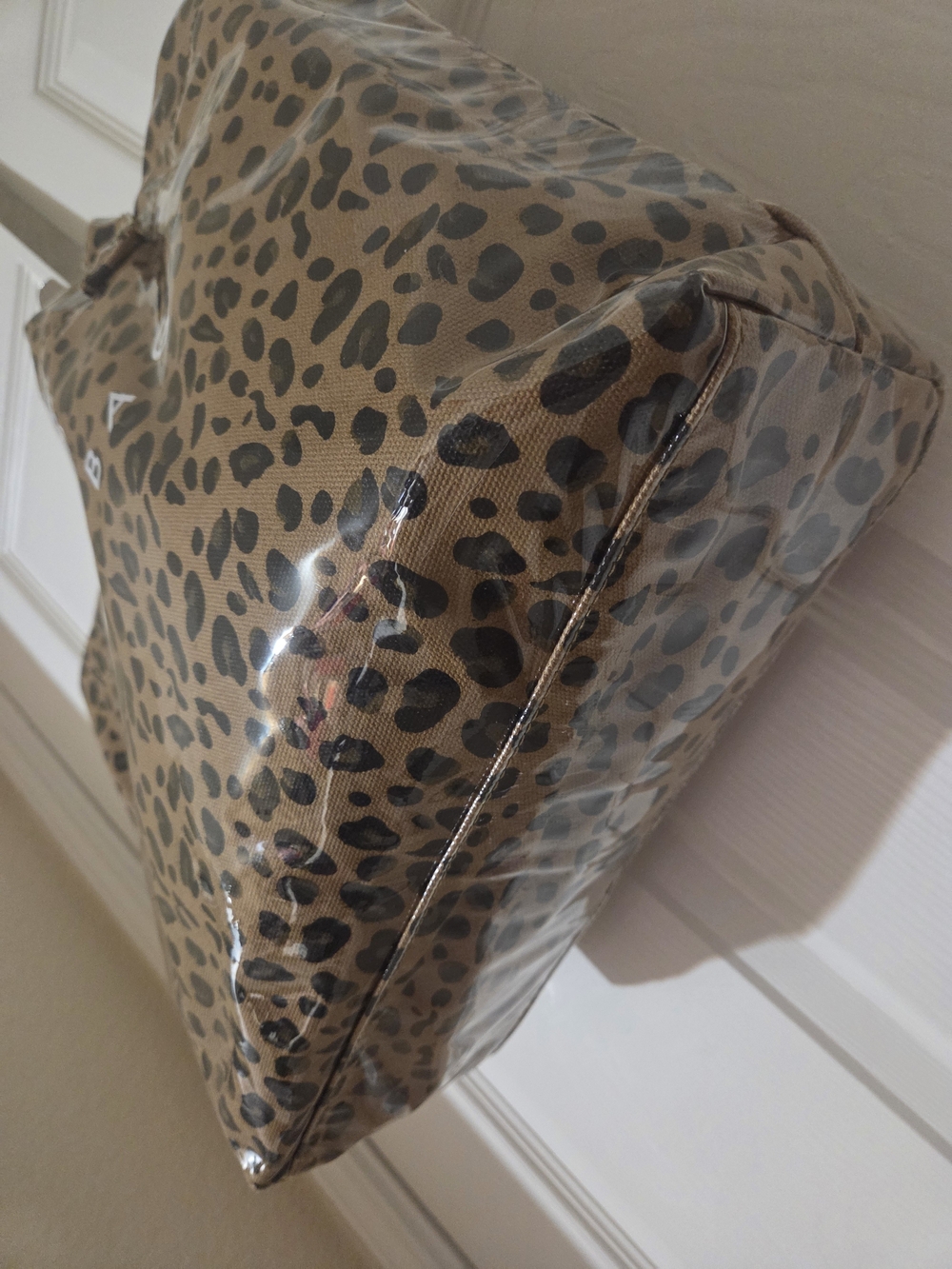 Leopard Print Tote Bag - Brown/Black - Picture 3 of 9